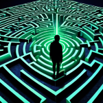**Prompt 1: The Digital Labyrinth of Unseen Data Collection**
    A lone, slightly overwhelmed figure navigating a sprawling, intricate digital labyrinth. The walls of the maze are composed of glowing data streams, abstract symbols of personal information, and subtle, almost hidden eyes or camera lenses representing constant surveillance. The atmosphere is dense and mysterious, bathed in deep blues, purples, and eerie green light, evoking the feeling of a "black box" and an inescapable "digital shadow." Conceptual digital art, high detail, volumetric lighting, sense of vulnerability and complexity.