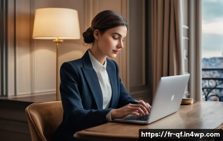 효과적인 온라인 커뮤니케이션을 위한 에티켓 - A modern French professional workspace scene featuring a young adult woman dressed in smart business...